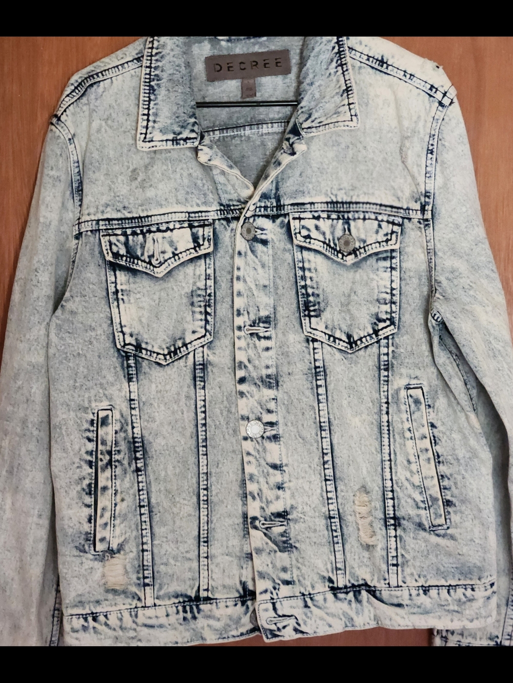 Decree Acid Wash Light Blue Denim Jacket